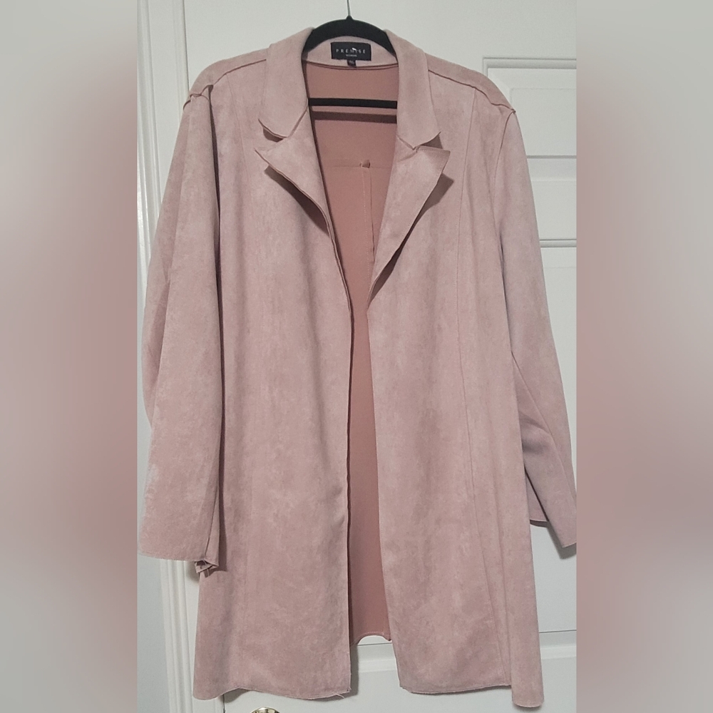 Premise Blush Pink Open-Front Draped Blazer